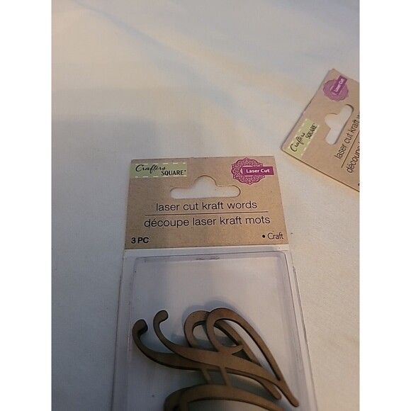 Crafter's Square Laser Cut Words HUGS LOT OF 2 Packages TOTAL 6 Words New - Picture 4 of 5